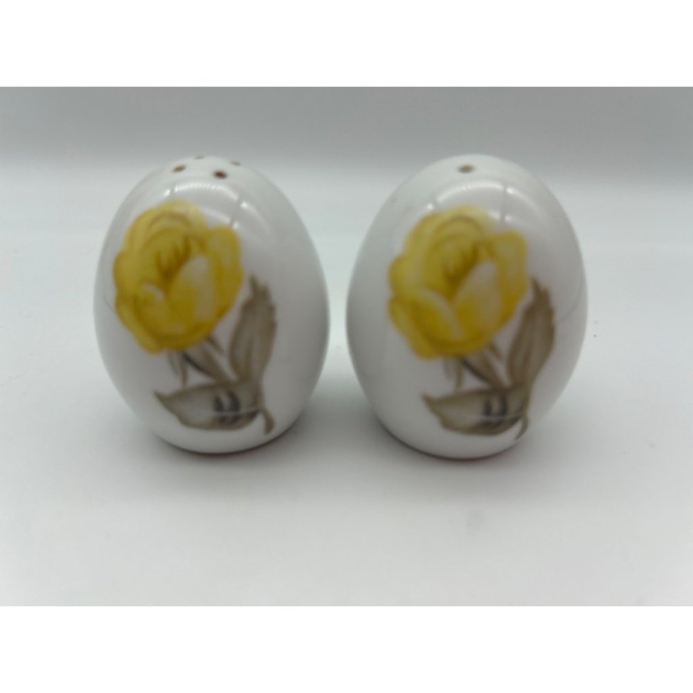 Sango Georgianna Yellow Rose Salt and Pepper Shakers